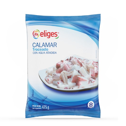 Calamar limpio y troceado en bolsa de 475g