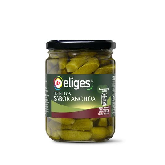Pepinillo sabor anchoa pequeños frasco de 425g