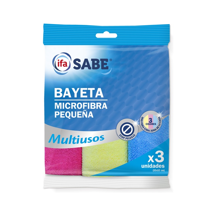 Bayetas de Microfibra Pequeñas Bolsa 3 Unidades