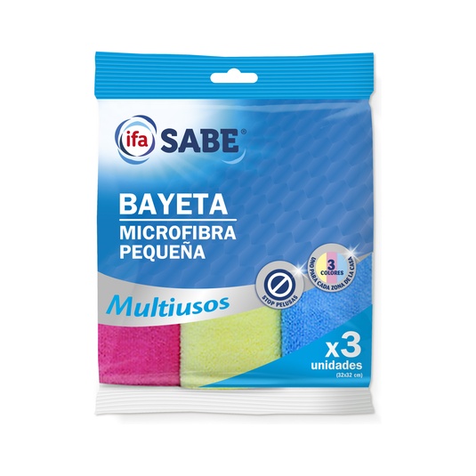Bayetas de Microfibra Pequeñas Bolsa 3 Unidades