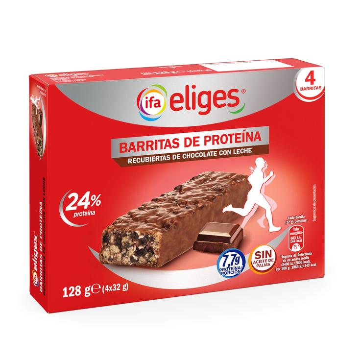 Barritas de proteínas bañadas en chocolate con leche Barritas de proteínas bañadas en chocolate con leche