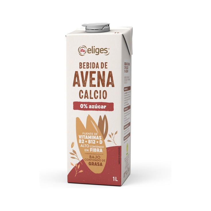 Bebida de Avena con Calcio y Vitaminas Sin Azúcar Brik 1 L