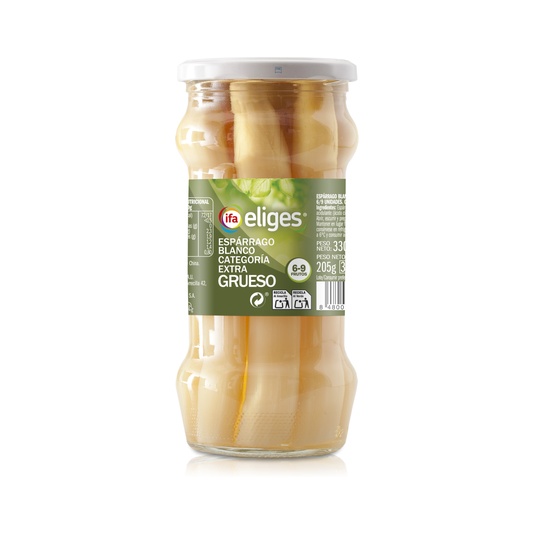 Espárragos Blancos Extra Gruesos Calibre 6 a 9 Frasco 330 g