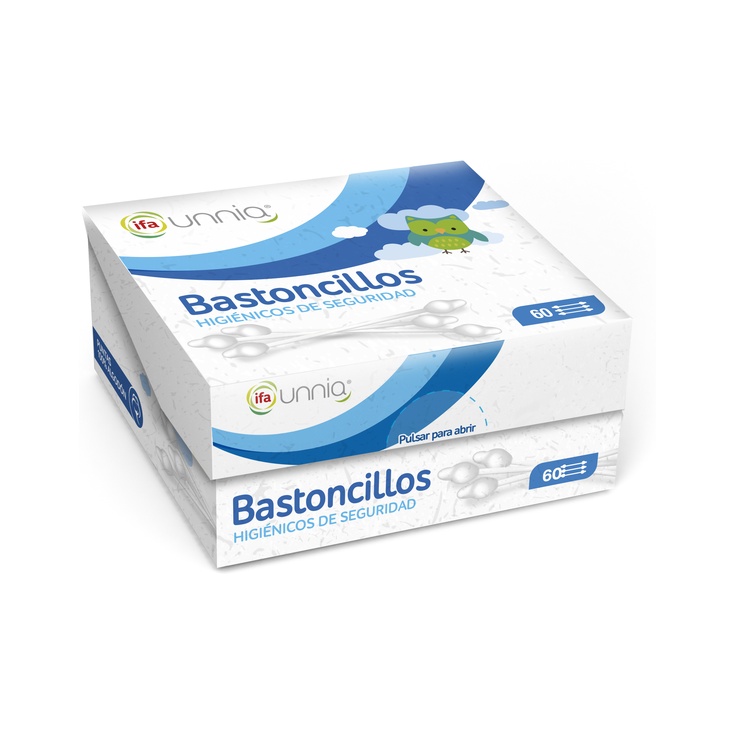Bastoncillos de Seguridad para Bebé Caja de Cartón 60 Unidad