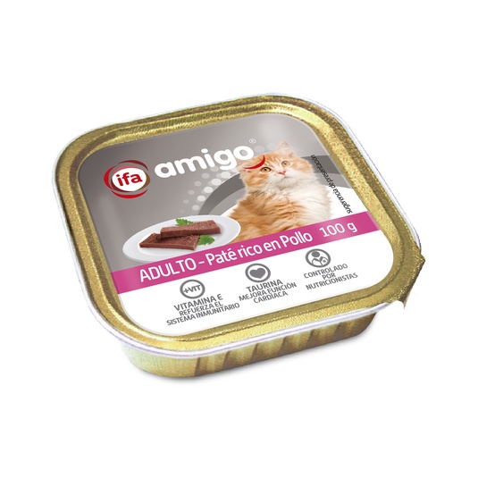 Tarrina de Paté de Pollo para Gatos Amigo 100 g