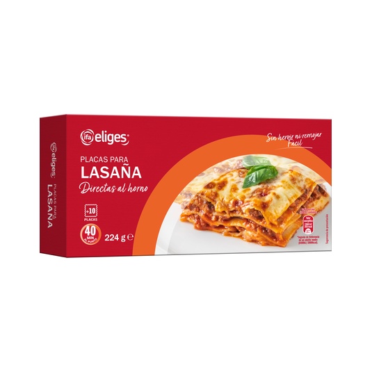 Placas para Lasaña Extrafinas 10 Unidades 224 g