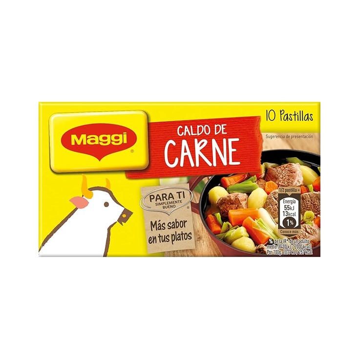 Caldo de Carne - Caldo Deshidratado - 10 pastillas