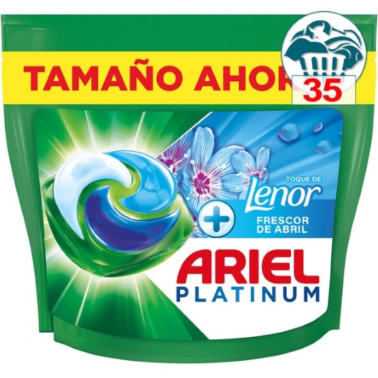 Cápsulas detergente + toque de Lenor Frescor abril