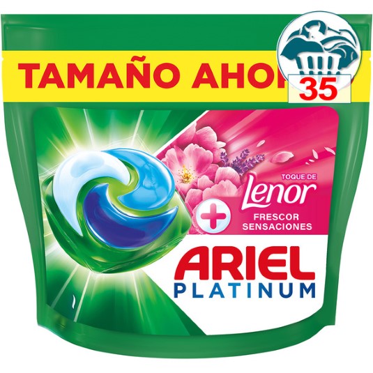 Cápsulas detergente + toque de Lenor Frescor Sensaciones 