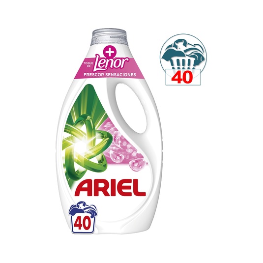 Detergente líquido + toque de Lenor Frescor Sensaciones