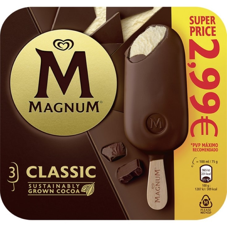 Bombón helado chocolate con leche y vainilla Classic Bombón helado chocolate con leche y vainilla Classic
