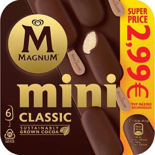 Mini bombón de chocolate con leche y vainilla - 6 uds