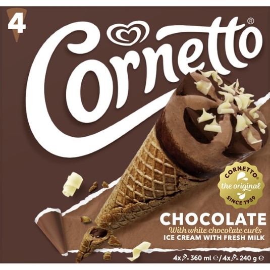 Conos de helado de chocolate - 4 uds