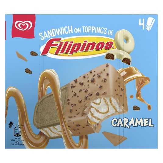 Sándwich de helado de filipinos con caramelo