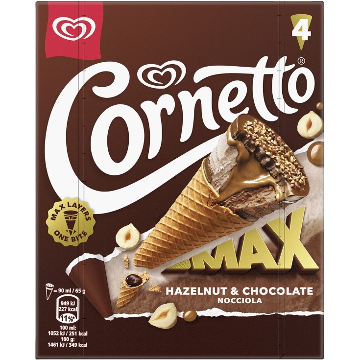 Conos de chocolate y avellanas - 4 uds