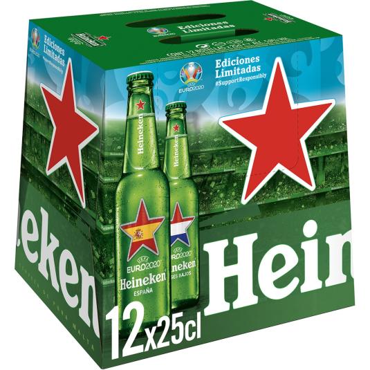 Cerveza rubia lager - Heineken - 12x25cl