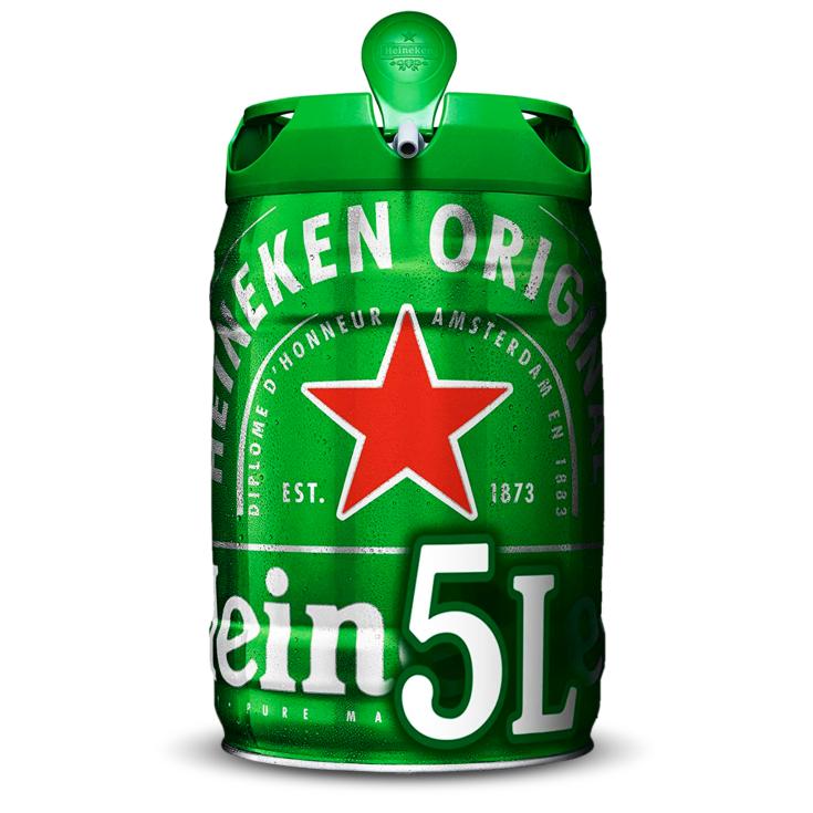 Cerveza rubia lager barril - Heineken - 5l