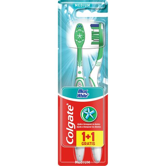 Cepillo dental Max White medio blister 1 unidad + 1 unidad 
