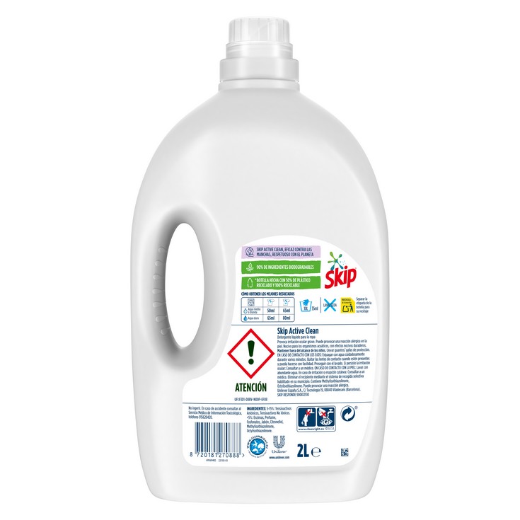 Detergente líquido Active clean Skip - 40 lavados