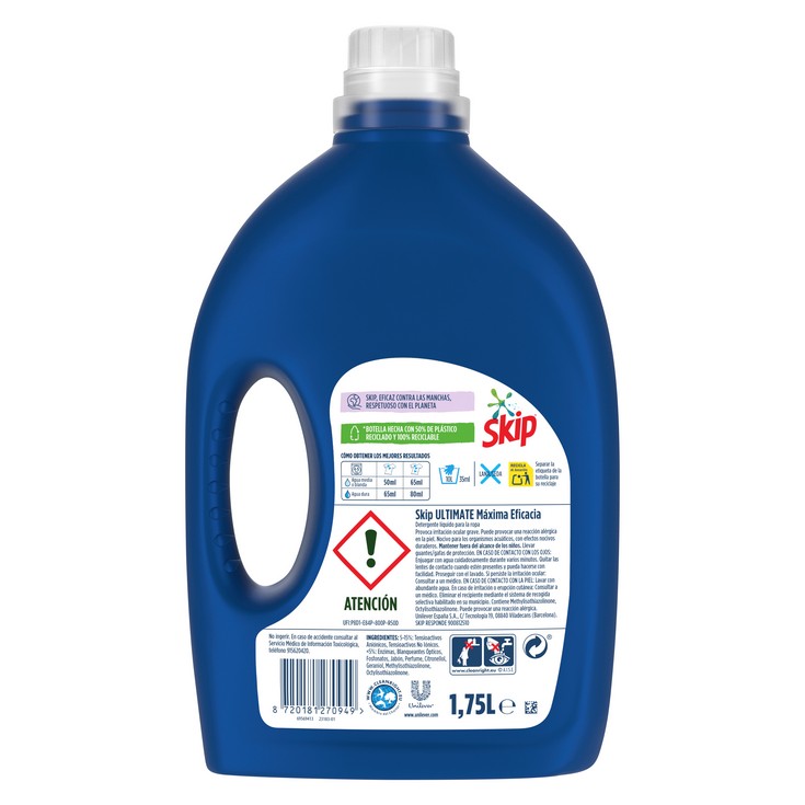 Detergente líquido máxima eficacia - Skip - 35 lavados