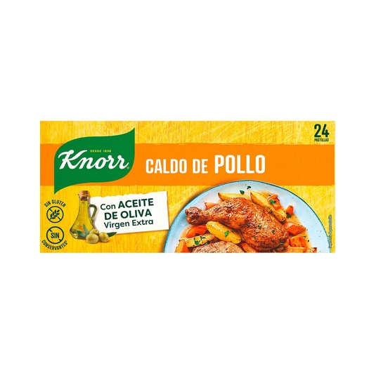 Caldo de pollo sin gluten 24 pastillas