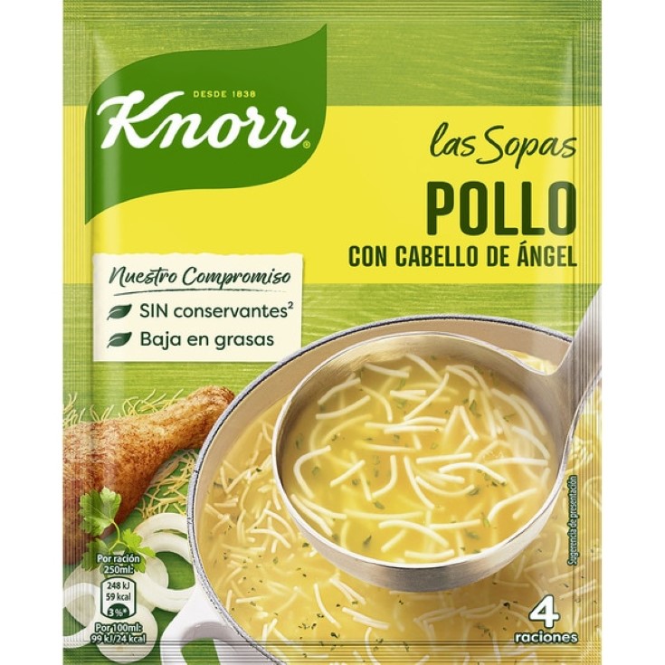 Sopa de pollo con cabello de ángel - 71g